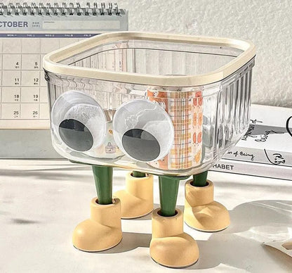 Cute Cartoon Trash Can with Lid