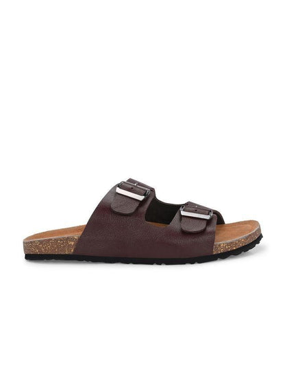 Mens Arizona Cherry Leather Slippers- Duocart